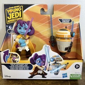 STAR WARS YOUNG JEDI ADVENTURES LYS SOLAY wth POP-UP LIGHTSABER / TRAINING DROID